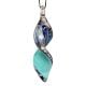 Twist Leaf Multicolor Lampwork Glass Pendant for Necklace - 1 Piece